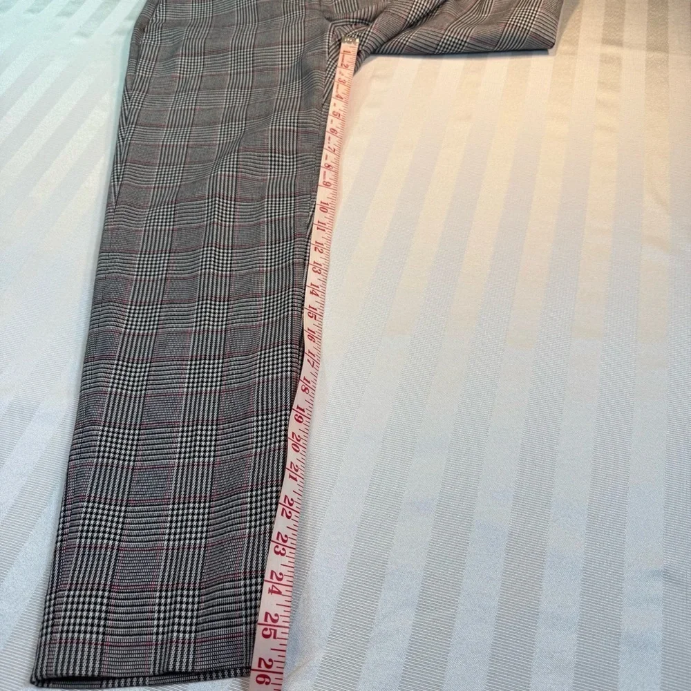 J. Crew 365 Plaid Trousers Pants Sz 4 Lined. Black, White & Red NWOT #H2873